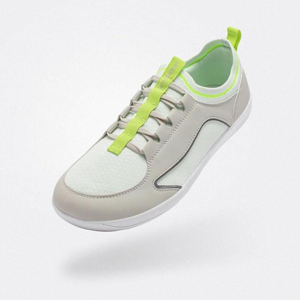 HOBIBEAR Minimalist Barefoot Shoes Gray Lime Zero Drop Wide Toe Box Sneakers-38